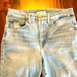 Good American Light Color Blue Jeans Sz 30 28” inseam gently worn